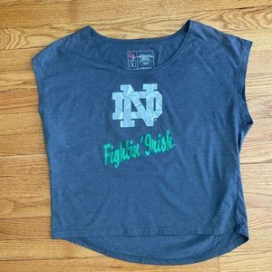 Notre Dame Campus Heritage Shirt Juniors Large Gray Fighting Irish tshirt NWOT